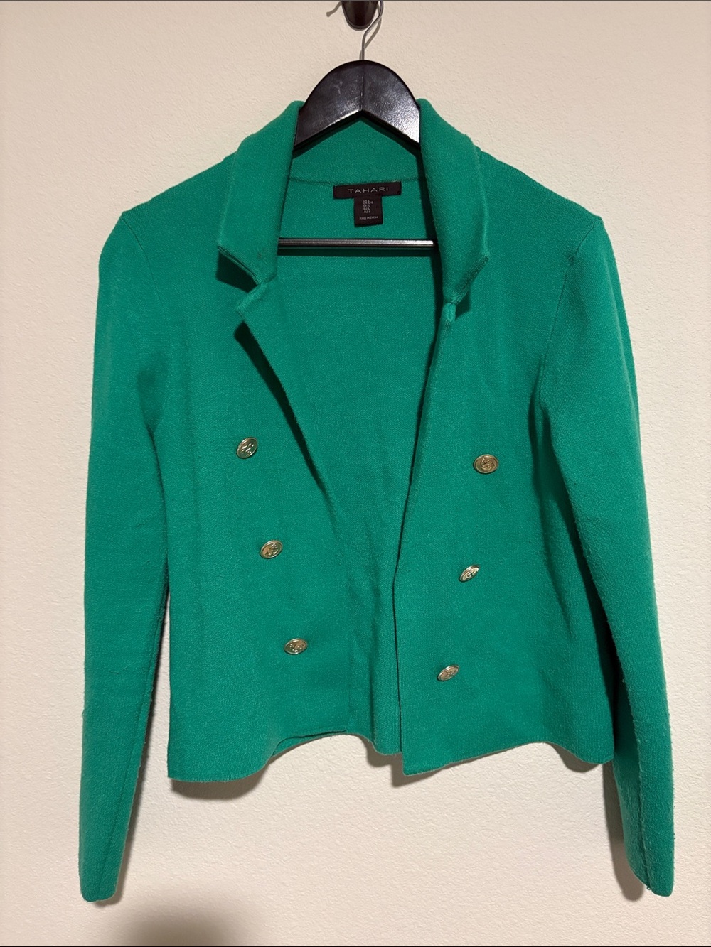 Tahari Emerald Green Double-Breasted Blazer Jacket